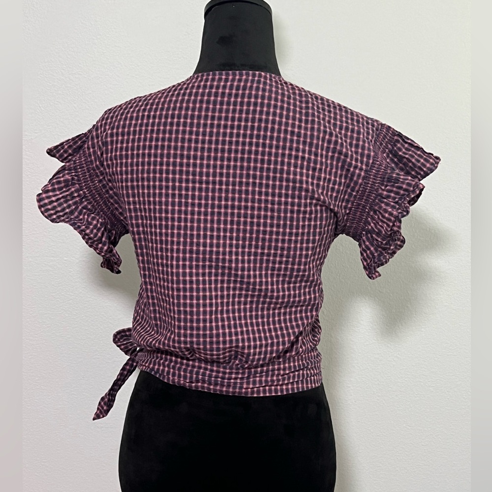 MADEWELL Flutter Sleeve Wrap Top - S - Picture 5 of 5